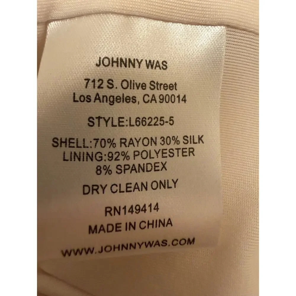 NWOT Johnny Was Jade Luna Wrap Pant Jonis Dream Cream/Blue Sz Large - Picture 9 of 9